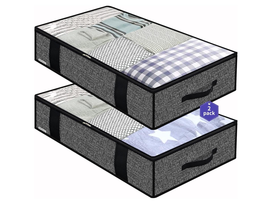 Bolsa organizadora (negra) con cremallera y 4 asas, 100x50x15 cm