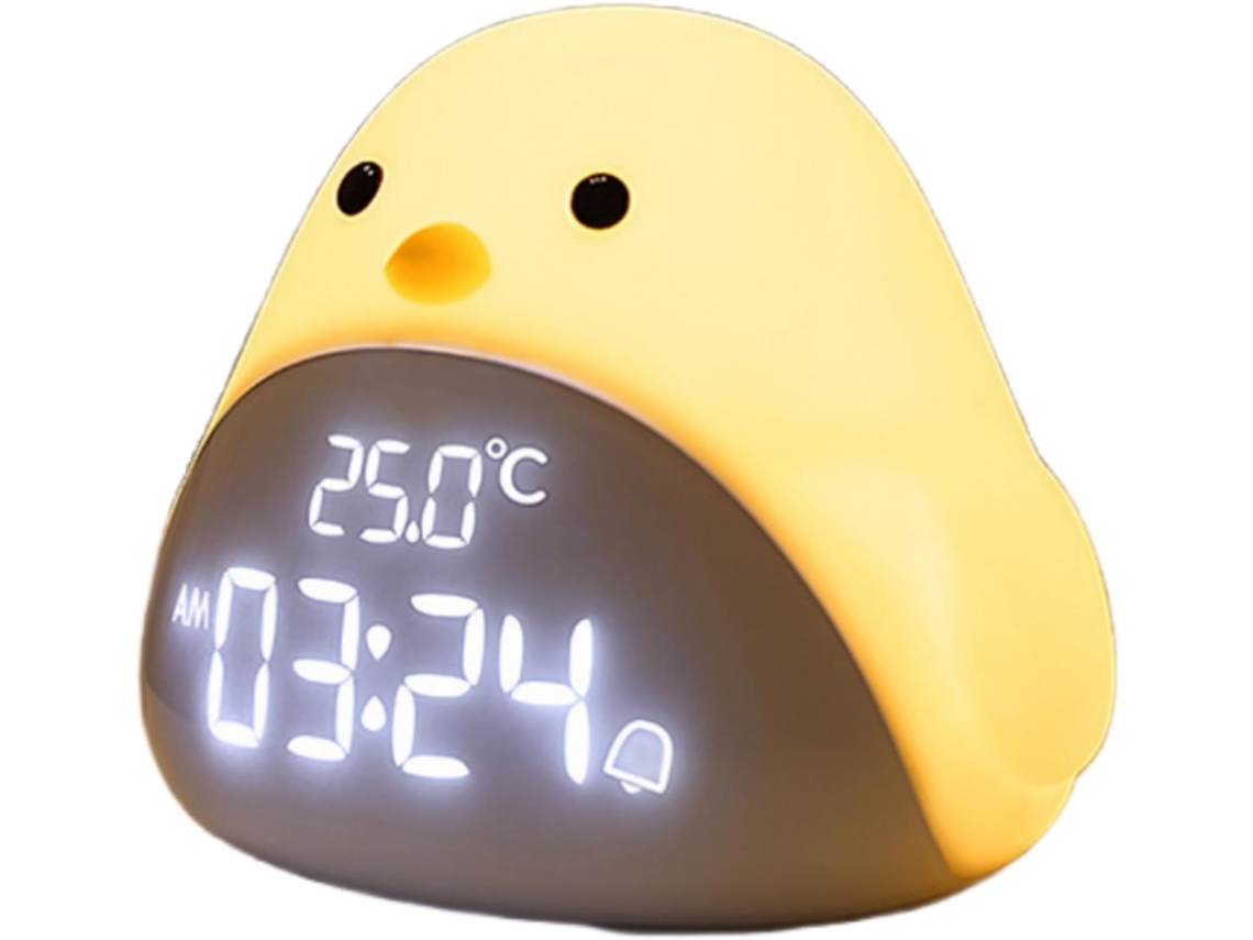 Despertador Cuich Despertador Infantil Pollo Fofo Led Digital Display Despertar Blanco Saisiyiky