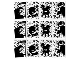 Plantillas decorativas de Halloween, plantillas reutilizables para realzar el ambiente festivo en superficies lisas como puertas y ventanas de vidrio.