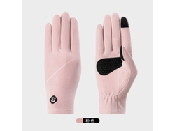 Guantes de esquí para mujer, otoño e invierno, de terciopelo, resistentes al viento, cálidos, rosas, talla única, Lalamoli (finos).