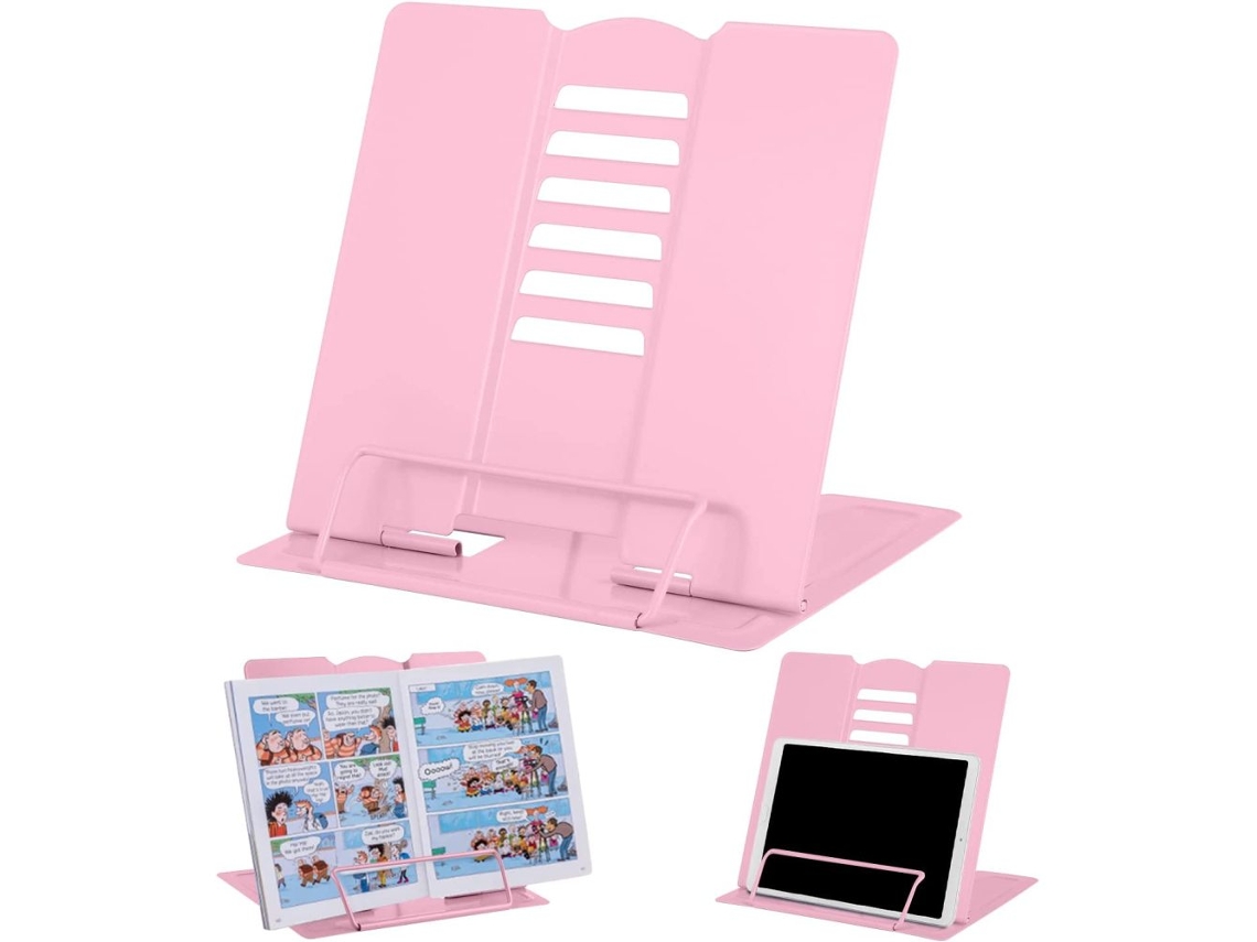 VIVILIYYA Suporte De Livros Metálico Ajustável E Dobrável, Ergonómico