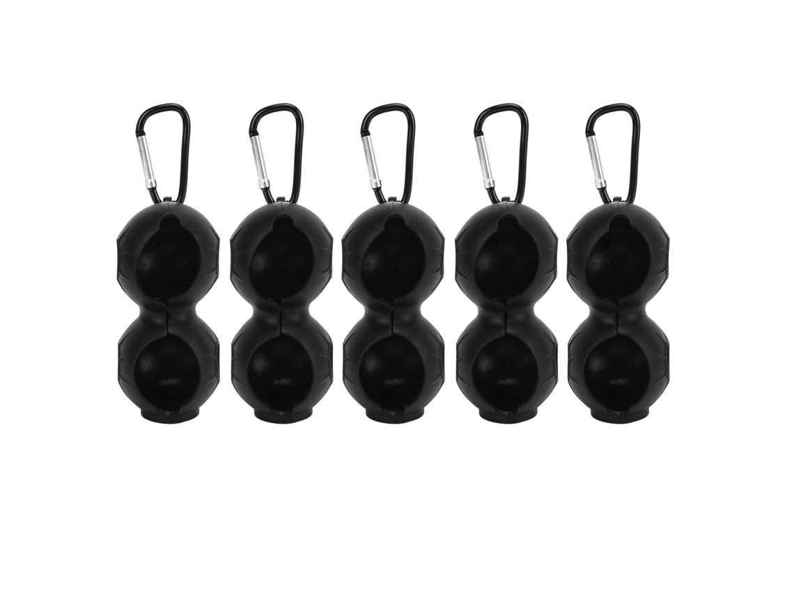 2026-5 Piezas Funda Doble De Silicona Para Pelotas De Golf Portátil Protectora Bolsa Holder Negro