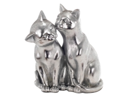 Figura Gatos Plateado de Resina 20*12*15cm Figura de Gato