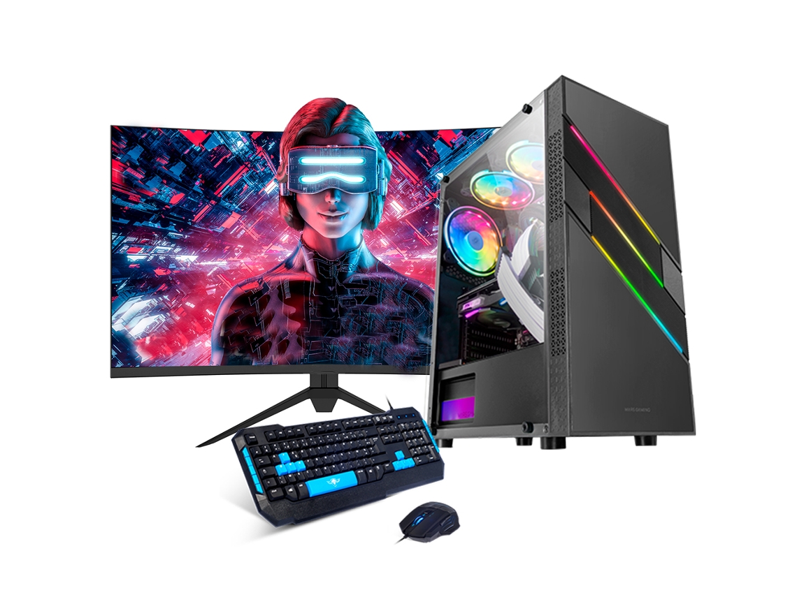 Desktops Gaming Neo-PC MC-U3 (AMD Ryzen 7 5700G – 16 GB RAM – 480 GB RAM – Monitor FullHD 27" teclado y ratón  –  Windows 11)