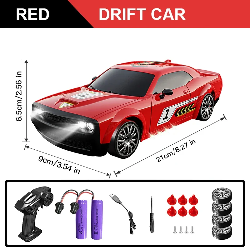 Coche Teledirigido (rojo) 2.4g Con Luces, Juguete De Simulación