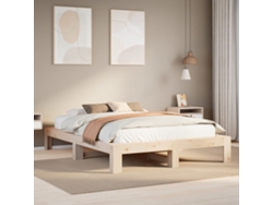 Estructura De Cama Sin Colchón Madera De Pino Blanco 150x200 Cm