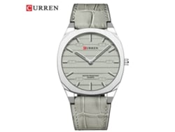 Reloj De Hombre, Con Caja Plateada Y Esfera Gris, De Cuarzo, Diseño Delgado Y Estilo Casual.