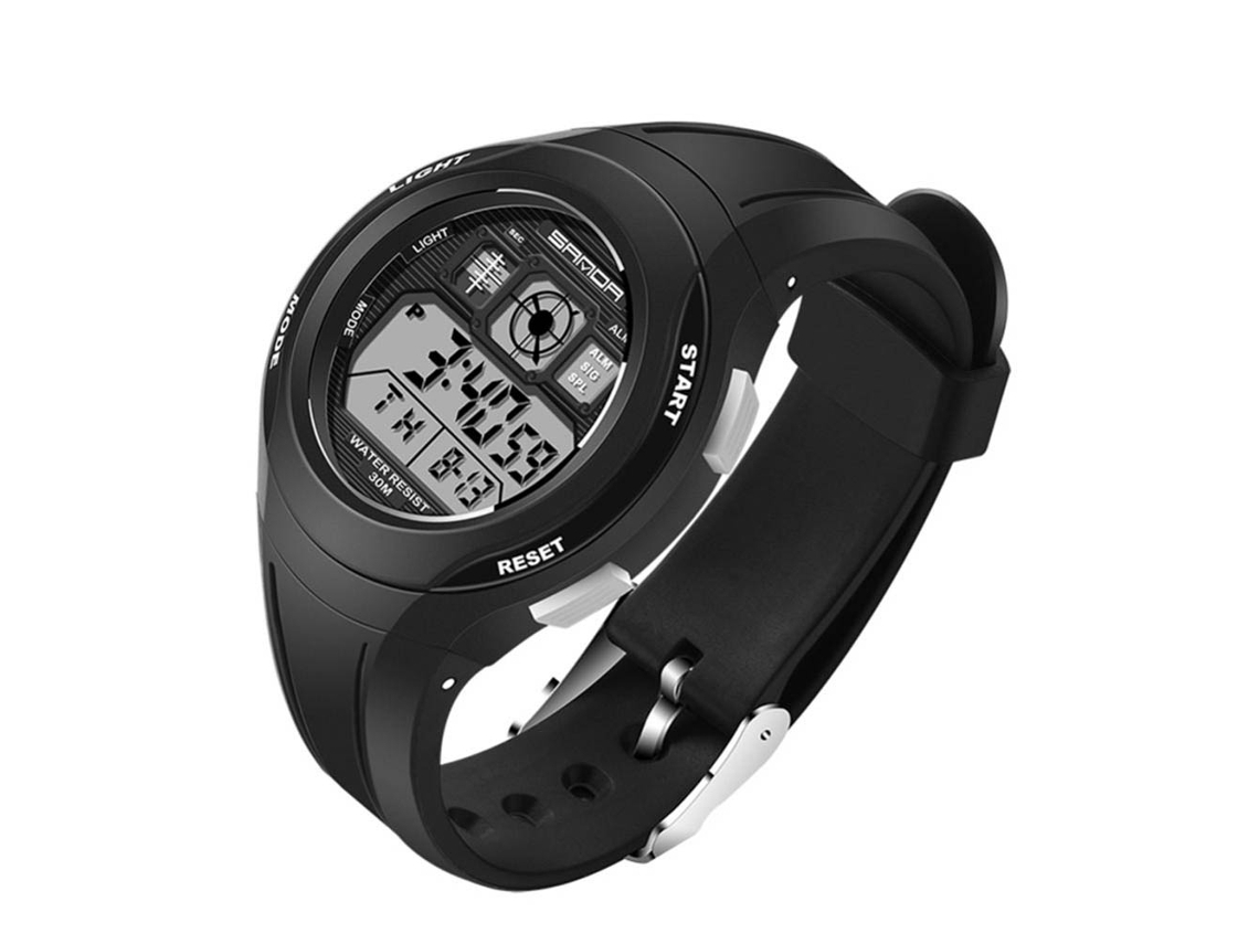 Reloj Electrónico Multifuncional Estudiantil Fashionable Pulsera Sanda Negro