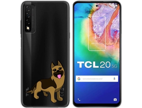Carcasa TCL 20 5G TUMUNDOSMARTPHONE Dibujos Transparente Perros 03 Multicolor