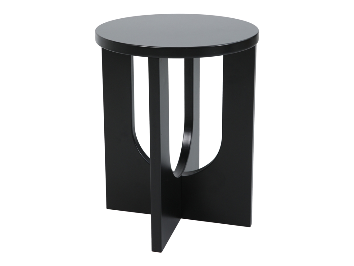Mesa Auxiliar Kysdajore Tablero Redondo 50xø40 Negro [EN.CASA]