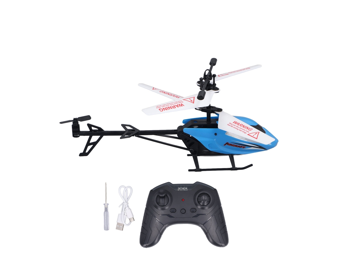 Helicóptero Rc Recargable De 2.5 Canales Con Luces, Juguete Para Niños Y Adultos, Color Azul.