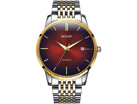 VEANXIN Reloj automático para hombre con correa de acero y fecha, resistente al agua-oro rosa