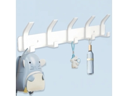 Perchero De Pared, Blanco, 5 Unidades