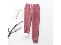 Pantalones Deportivos Para Mujer Con Forro De Sherpa, Cómodos Pantalones Deportivos De Invierno, Cuello Elástico.