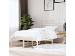 Estructura De Cama Madera Maciza De Pino Blanco 120x200 Cm
