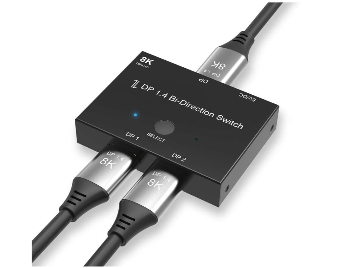 Displayport 8K Dp 1.4 Switch Bidireccional 8K @ 30Hz 4K @ 120Hz Hdmi1215-Y10 Negro
