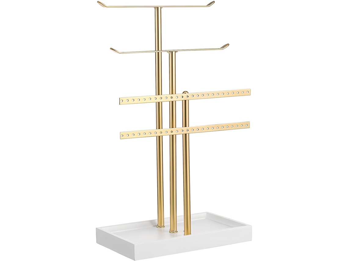 Elegante Moderno Expositor Joyería Metálico Varios Niveles Soporte Versátil Compacto Pulseras Ideal Guardar