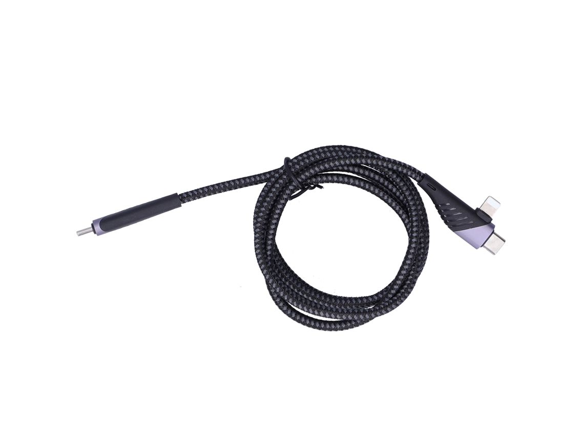 Cable De Datos De Carga Rápida Kuulaa De 60 W Y 3 A Para Ios A Usb Tipo C 2 En 1 Con Cable Trenzado