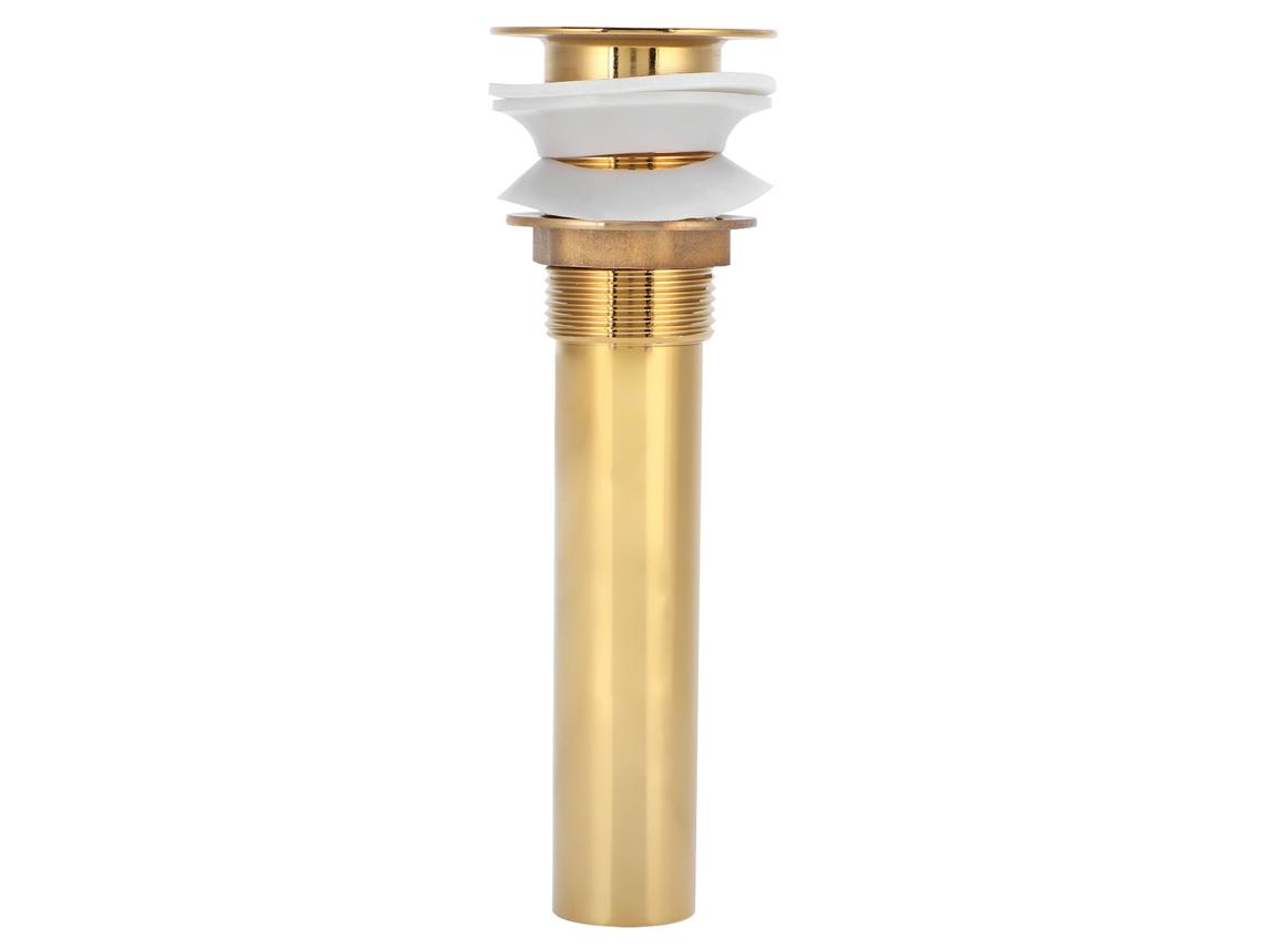 Tapón de desagüe para lavabo de baño dorado (sin orificio)