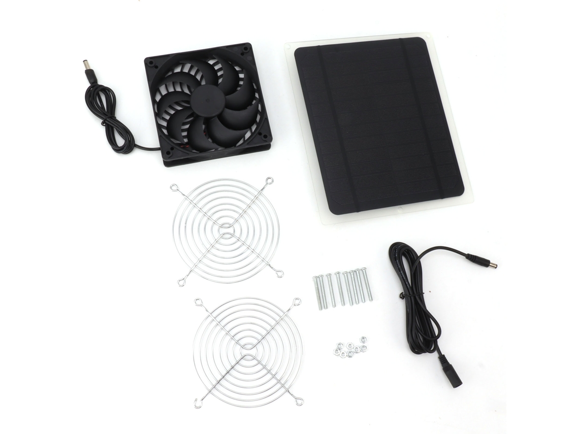 Kit De Ventilador Solar De 10 W Resistente A La Intemperie Para Gallineros, Invernaderos, Cobertizos Y Montaje En Pared.
