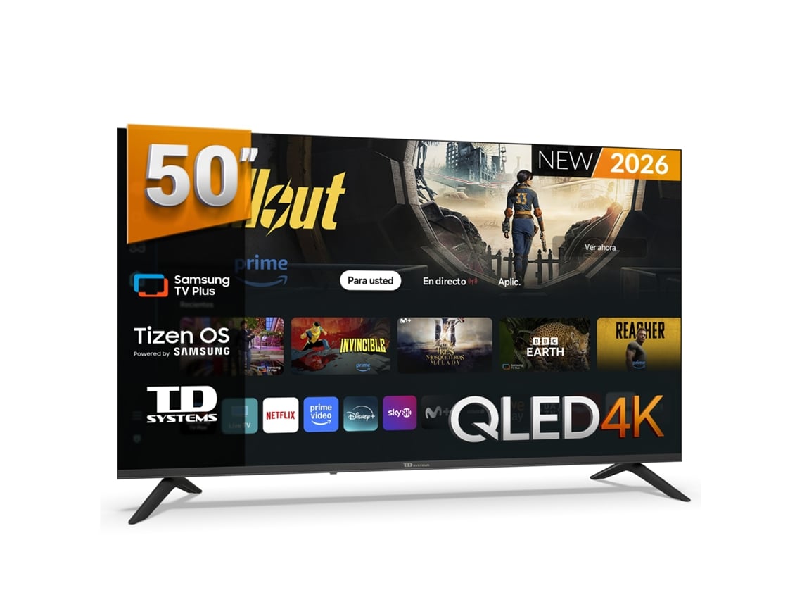 Smart Tv 50 Pulgadas Qled 4k Con Samsung Tv Tizen Os 8.0. Televisores 2026 - Td Systems Prime50qc22tizen