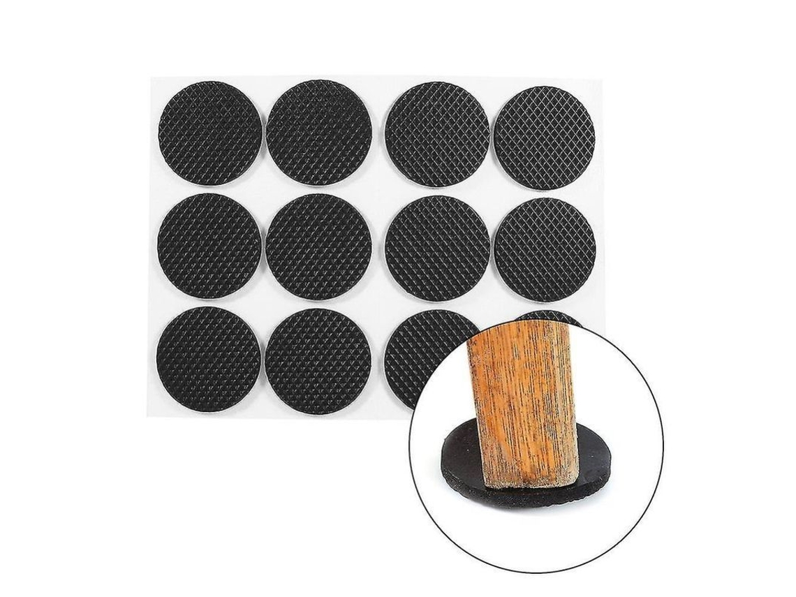Patas De Goma Antideslizantes Autoadhesivas Para Muebles, 12 Unidades Redondas, Negras, Protectores De Suelo.