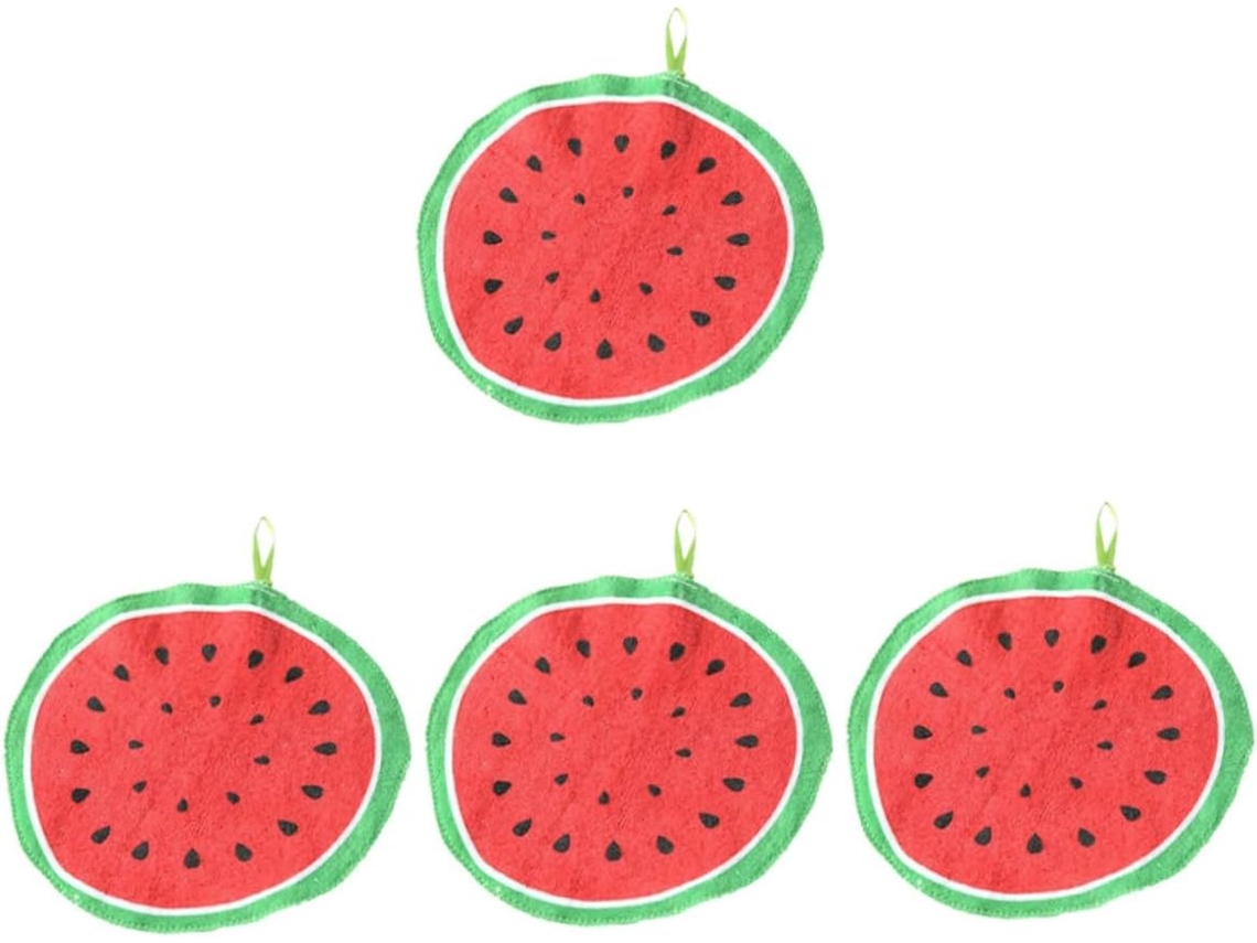 Juego de 4 toallas de mano reutilizables con estampado de frutas para colgar en la cocina. Vayotoy