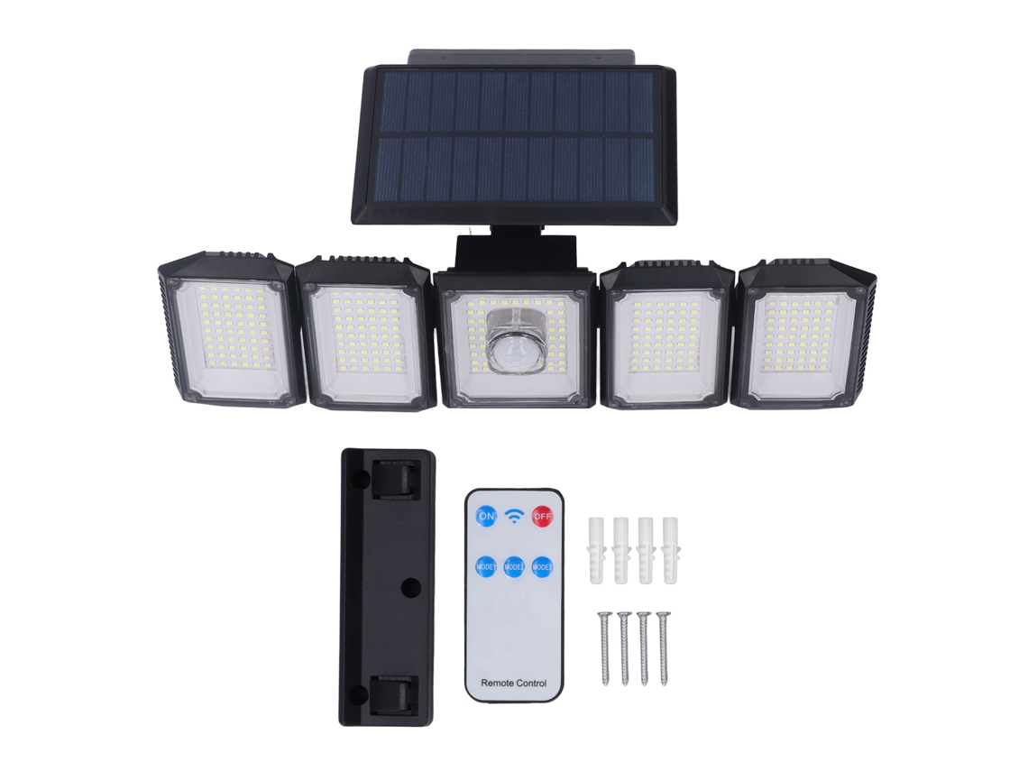 2026velora-luz Solar Exterior 5 Cabezas Ip65 Impermeable Inducción Infrarroja 300 Led Luz De Pared Para Jardín