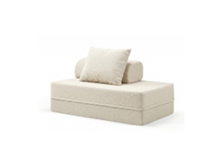 Sofá Modular 2 Lugares Convertible Bouclette Beige
