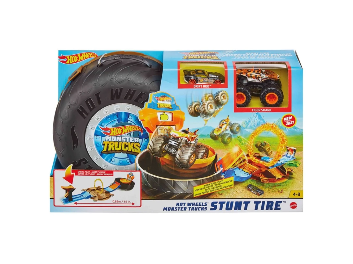 Pista HOT WHEELS Monster Truck Desafío acrobático (Edad Mínima: 4 Años - 43 x 11 x 25,5 cm)