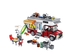 Kit de construcción de autocaravana de 927 piezas con luces MDUG