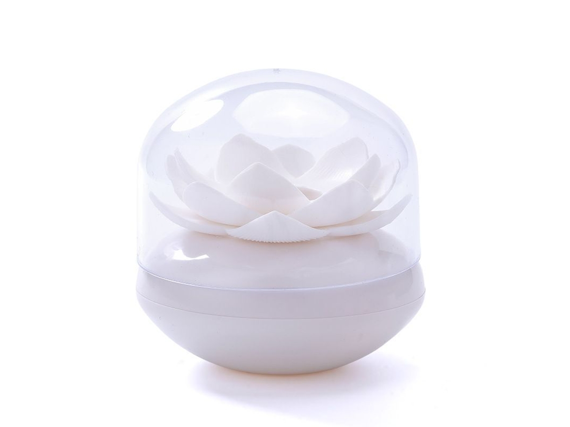 Soporte Para Palillos De Dientes Y Bastoncillos De Algodón Creative Lotus, Paquete De 2, Transparente, Plástico, 8,9 Cm De Alto X 7,6 Cm De Diámetro.