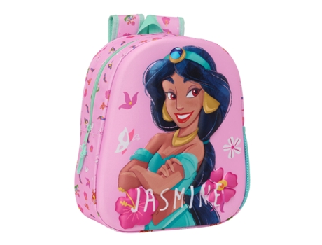 Mochila Infantil 3D DISNEY PRINCESS Jasmine (Rosa - 3D - Poliéster 300D)