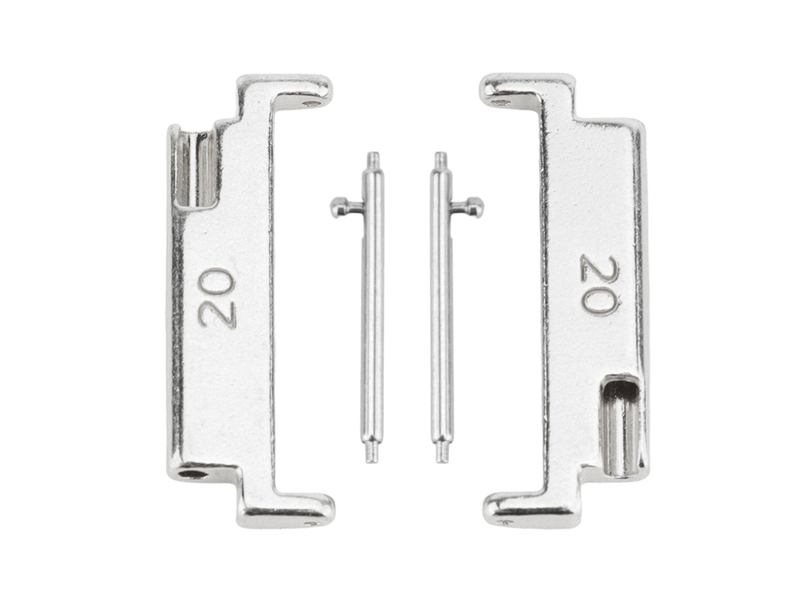 Adaptador De Correa De Reloj De Metal De 20 A 22 Mm, Par Plateado
