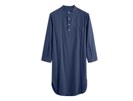 Bata de noche para hombre Camisón suave Ropa de descanso-Azul oculto LUUCOZK
