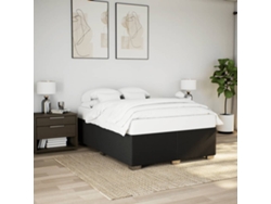 Cama Sin Colchón Tela Negro 140x190 Cm