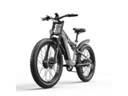 Bicicleta de montaña eléctrica Shengmilo S600 de 26 pulgadas con motor dual de 2000 W y batería de 48 VE y 17,5 Ah.