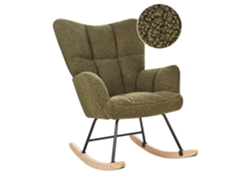 Silla mecedora BELIANI Oulu de Bouclé Verde 71x83x104
