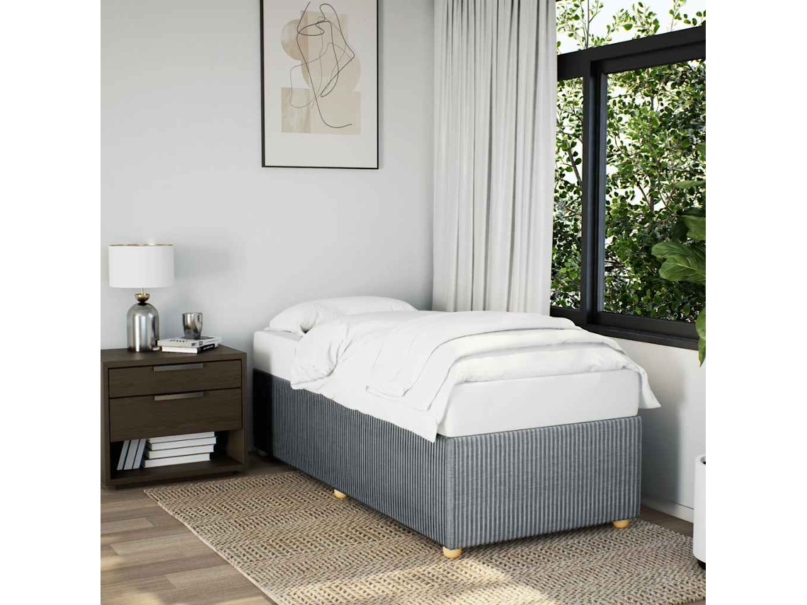 Estructura De Cama Sin Colchón Tela Gris Claro 90x200 Cm
