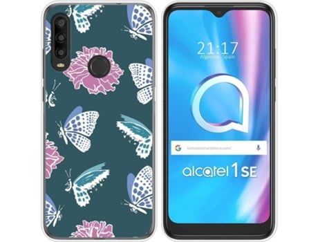 Carcasa Alcatel 1SE 2020 TUMUNDOSMARTPHONE Dibujos Transparente Flores 10 Multicolor