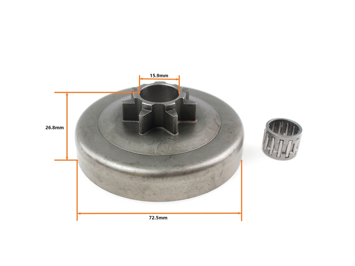 Tambor de embrague de 0,325 7t con transmisión por cadena para Husqvarna 340, 340e, 345, 345e, 350, 351, 353, 445, 445ii, 445e, 450, 450e, 450e II, 503873072 Lahdek