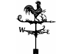 Gallo de metal retro para decoración de jardín al aire libre, indicador de dirección del viento, Superma Black Kofihety