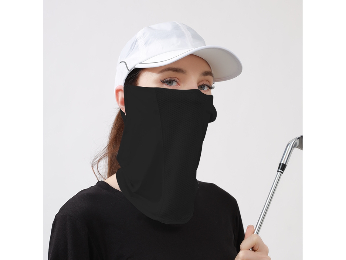 Mascarilla De Protección Solar De Malla De Seda Helada Para Verano, Protección Uv Facial Completa, Con Sujeción Para Las Orejas Y El C