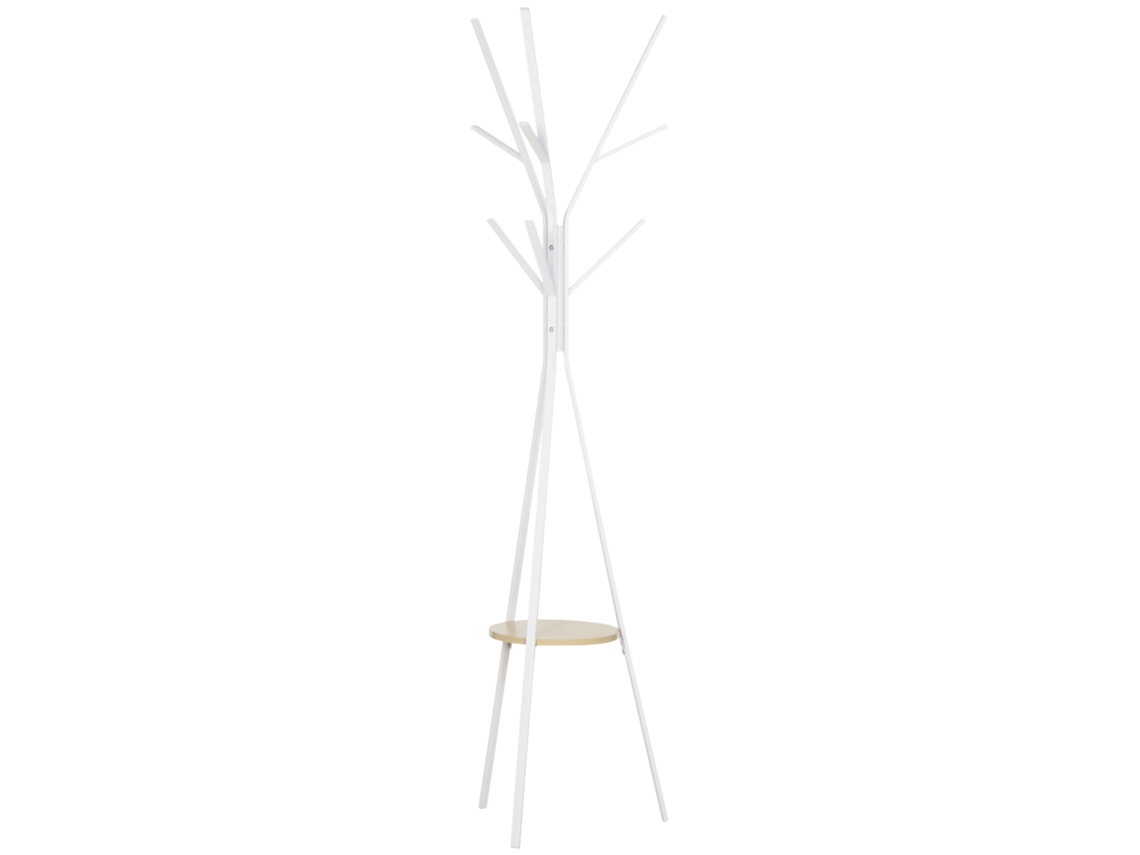 Perchero De Pie Blanco De Metal, 45×45×180 Cm, Organización Moderna Para Recibidor