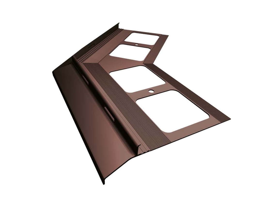 Esquina RENOPLAST de aluminio 135 para perfil de alero K20 Marrón Acabado de terraza Suelos de resina