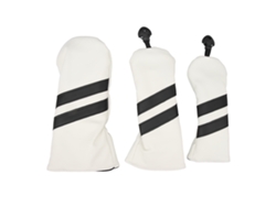 Protector de cabeza para palo de golf, PU, para driver, madera e híbrido, con etiqueta giratoria, blanco