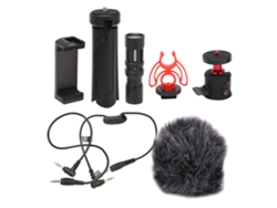 Kit de micrófono profesional para cámara réflex y teléfono, aleación de aluminio, para grabación de vídeo y entrevistas.