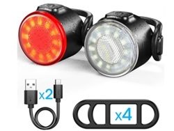 Conjunto Luz Bicicleta 6modos Ipx8 Negra Yizhood