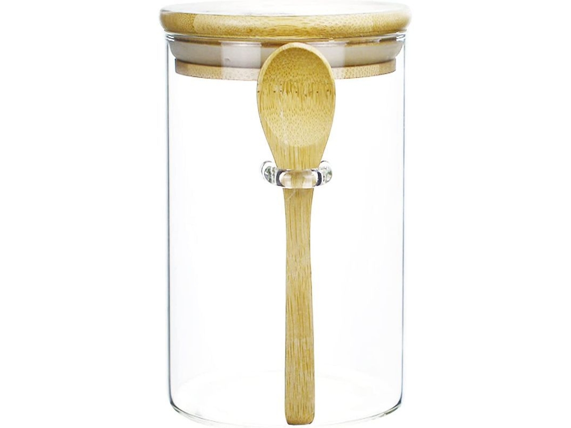 2026altiro-tarros De Cristal De 650 Ml Con Tapa Hermética De Bambú Y Cuchara - Recipientes Decorativos Y Duraderos De Vidrio De Borosilicato