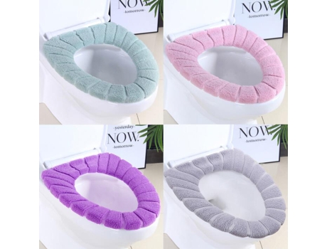 4 Uds. Cojín suave para asiento de inodoro, tela lavable más gruesa, diferentes colores